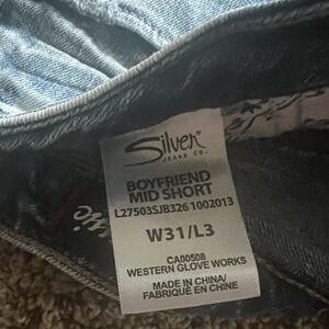 Silver boyfriend mid shorts